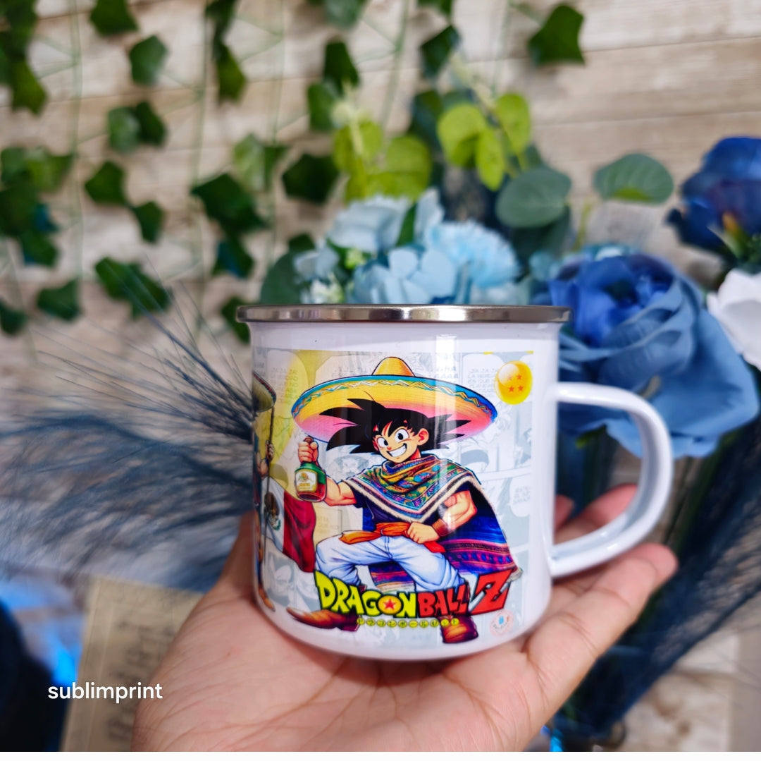 Taza de aluminio de 11 onzas, diseño goku 003