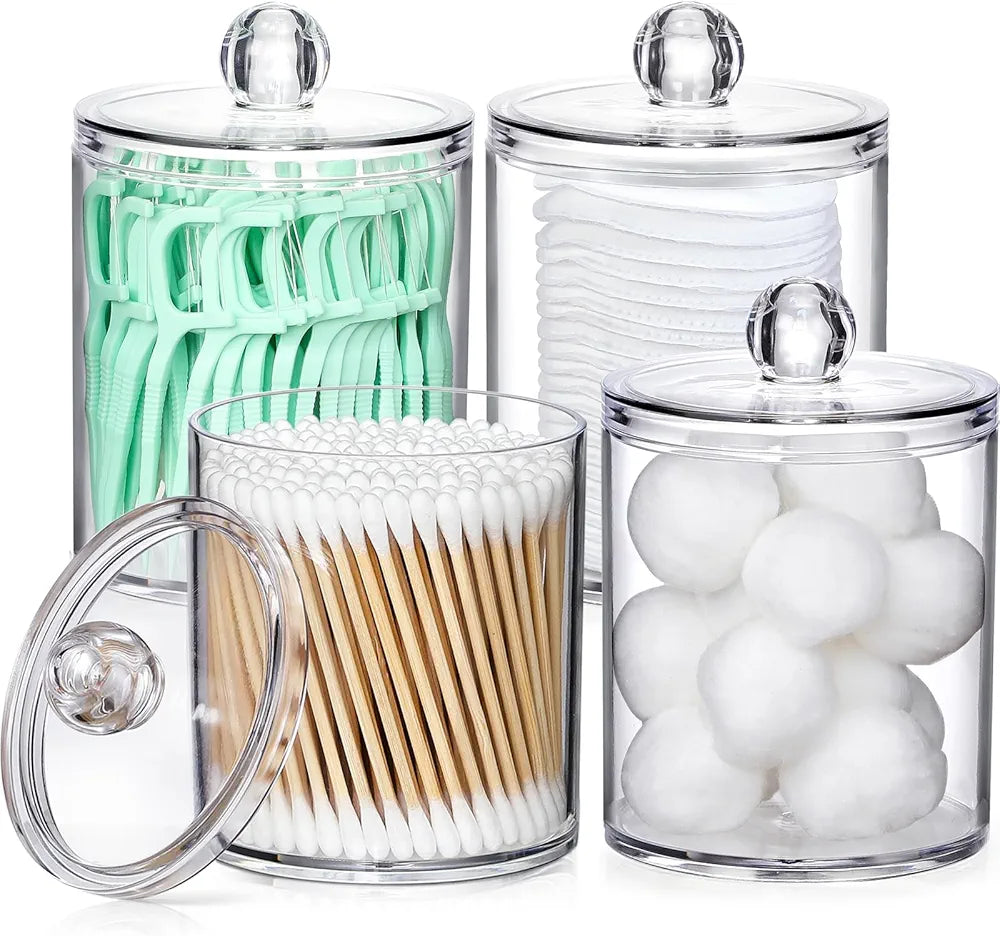 Paquete de 4 vasos acrílico con tapa
