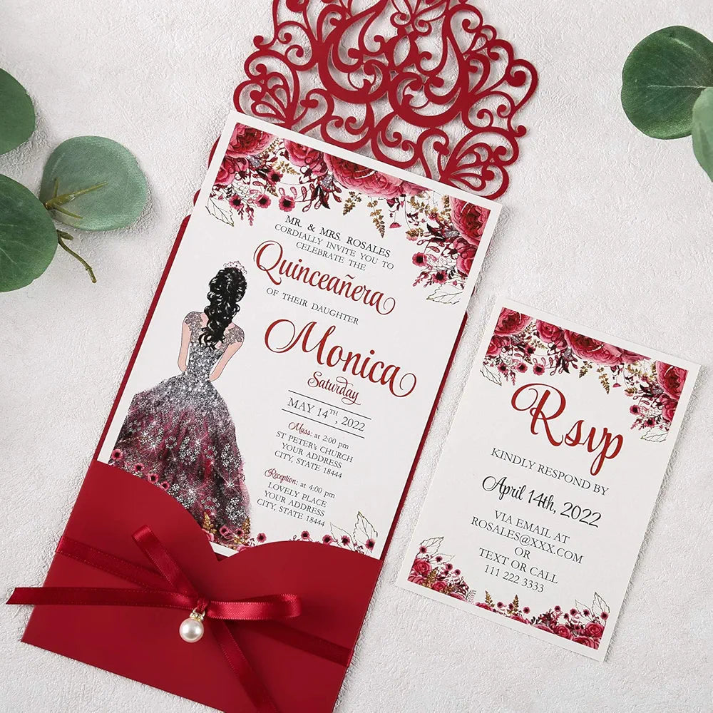 50 invitaciones boda o xvaños perzonalizada