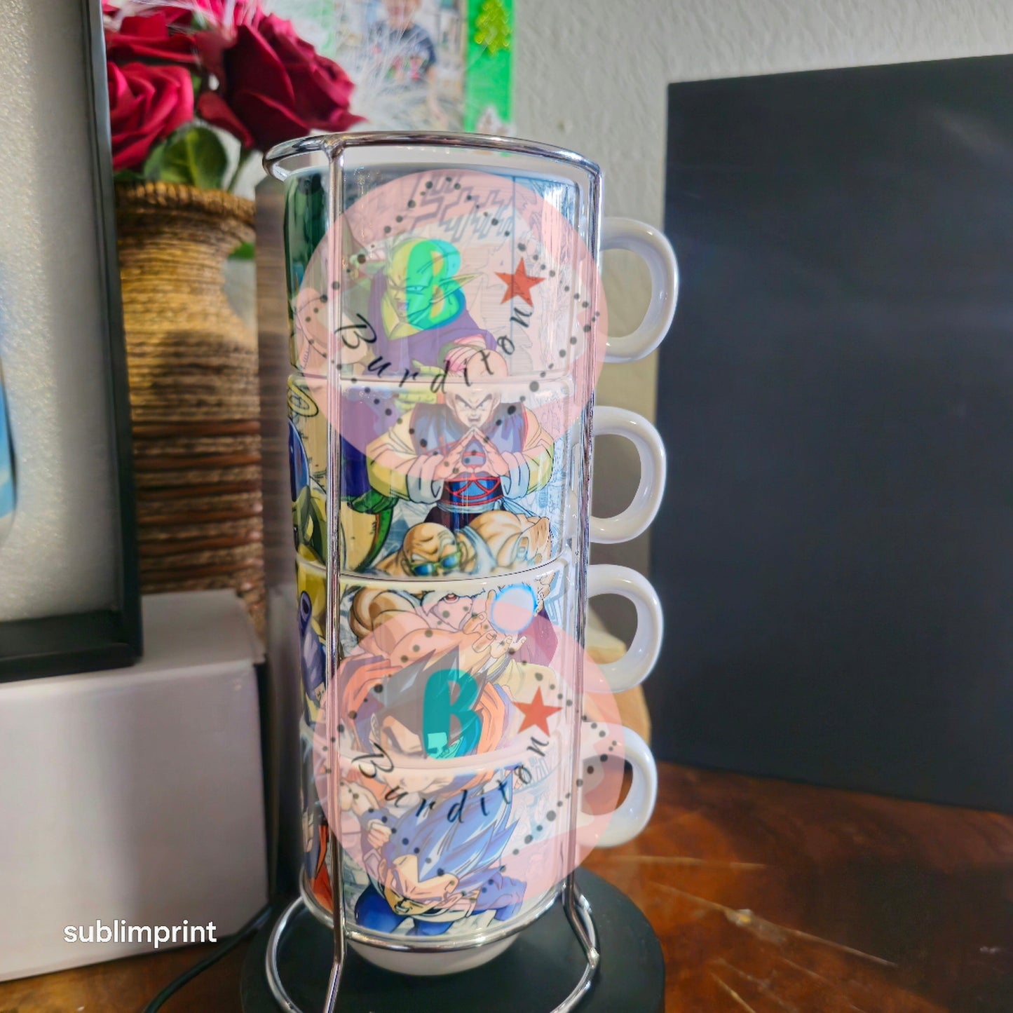 Set de 4 tazas de 6 onzas, dragón ball z