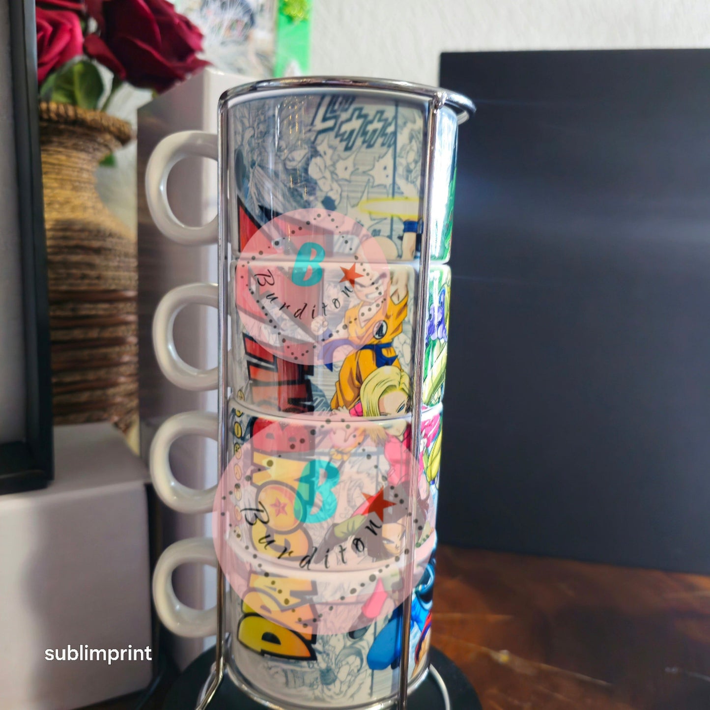 Set de 4 tazas de 6 onzas, dragón ball z