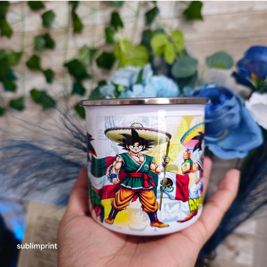Taza de aluminio de 11 onzas, diseño goku 003