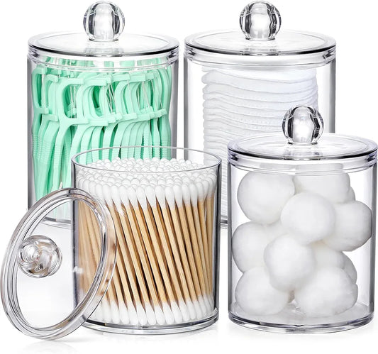 Paquete de 4 vasos acrílico con tapa