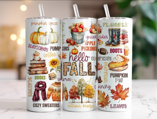 Tumbler otoño 20 onzas diseño fall