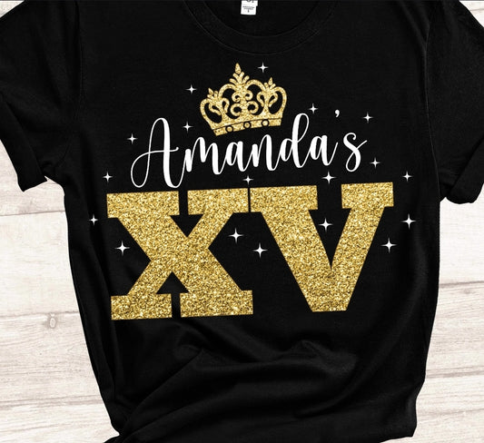 Playera Xv años, perzonalizado