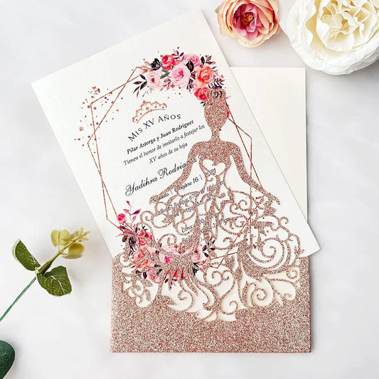20 invitaciones xv años perzonalizada