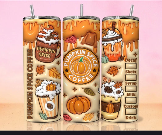 Tumbler otoño 20 onzas diseño helado pumpkin