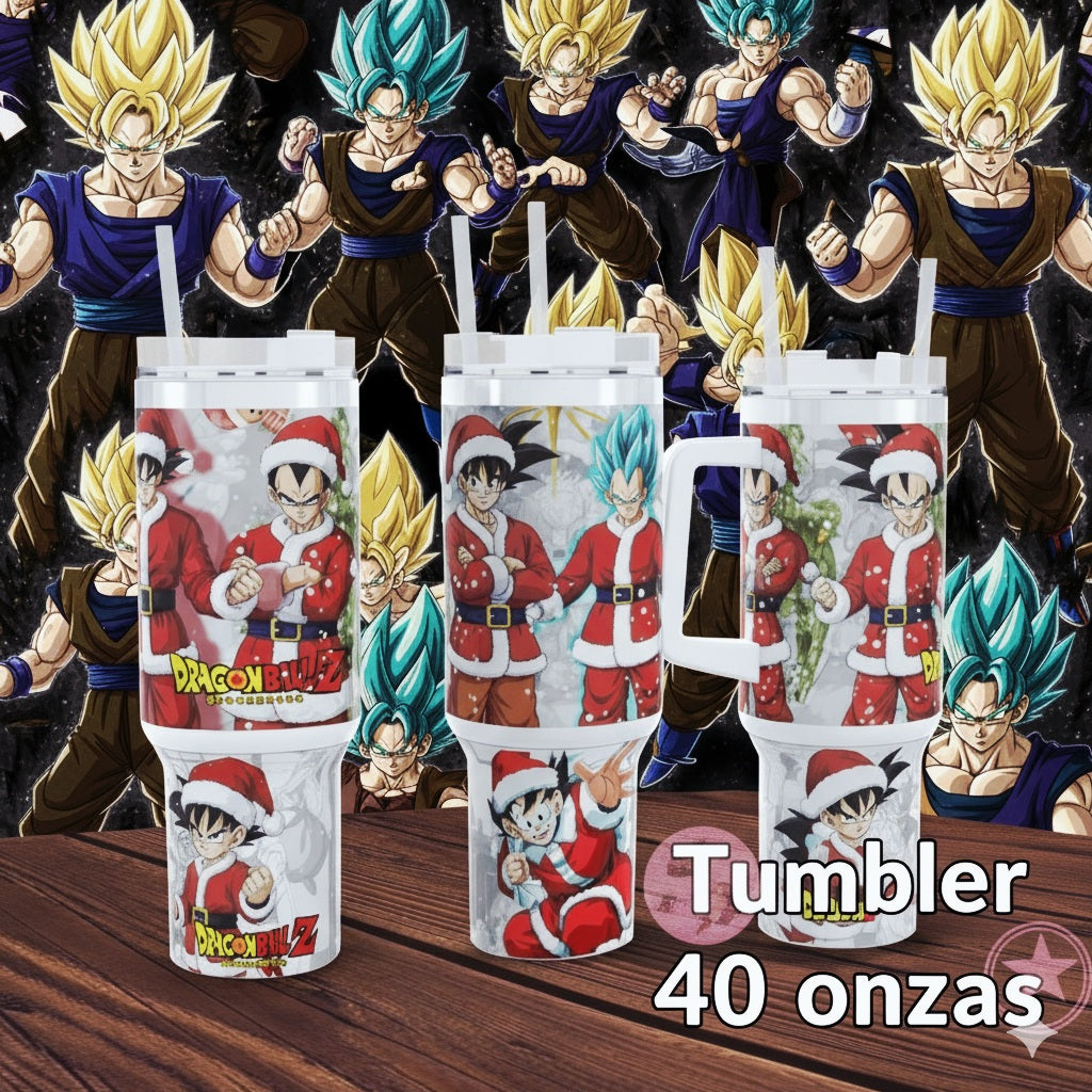 Tumbler 40 onzas Goku navideño