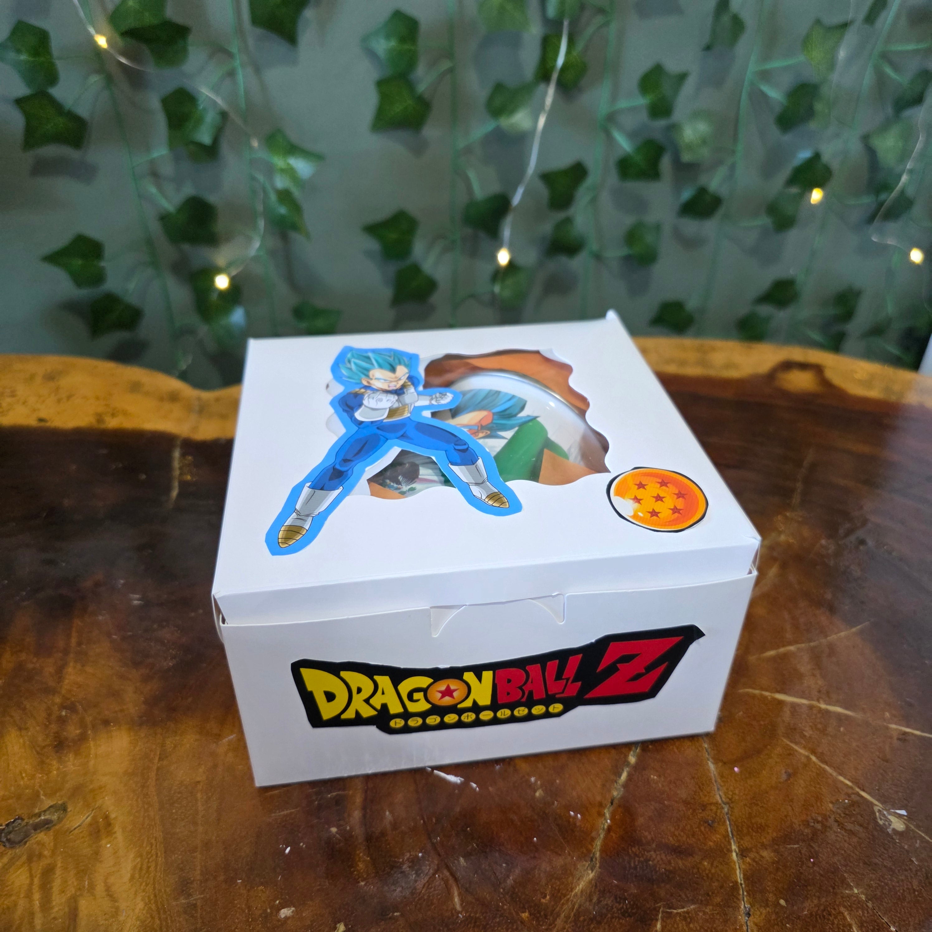 Caja set taza de aluminio Goku o Vegeta