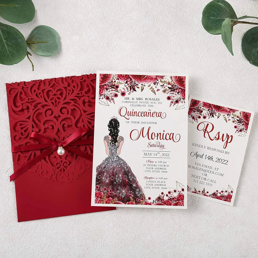 50 invitaciones boda o xvaños perzonalizada