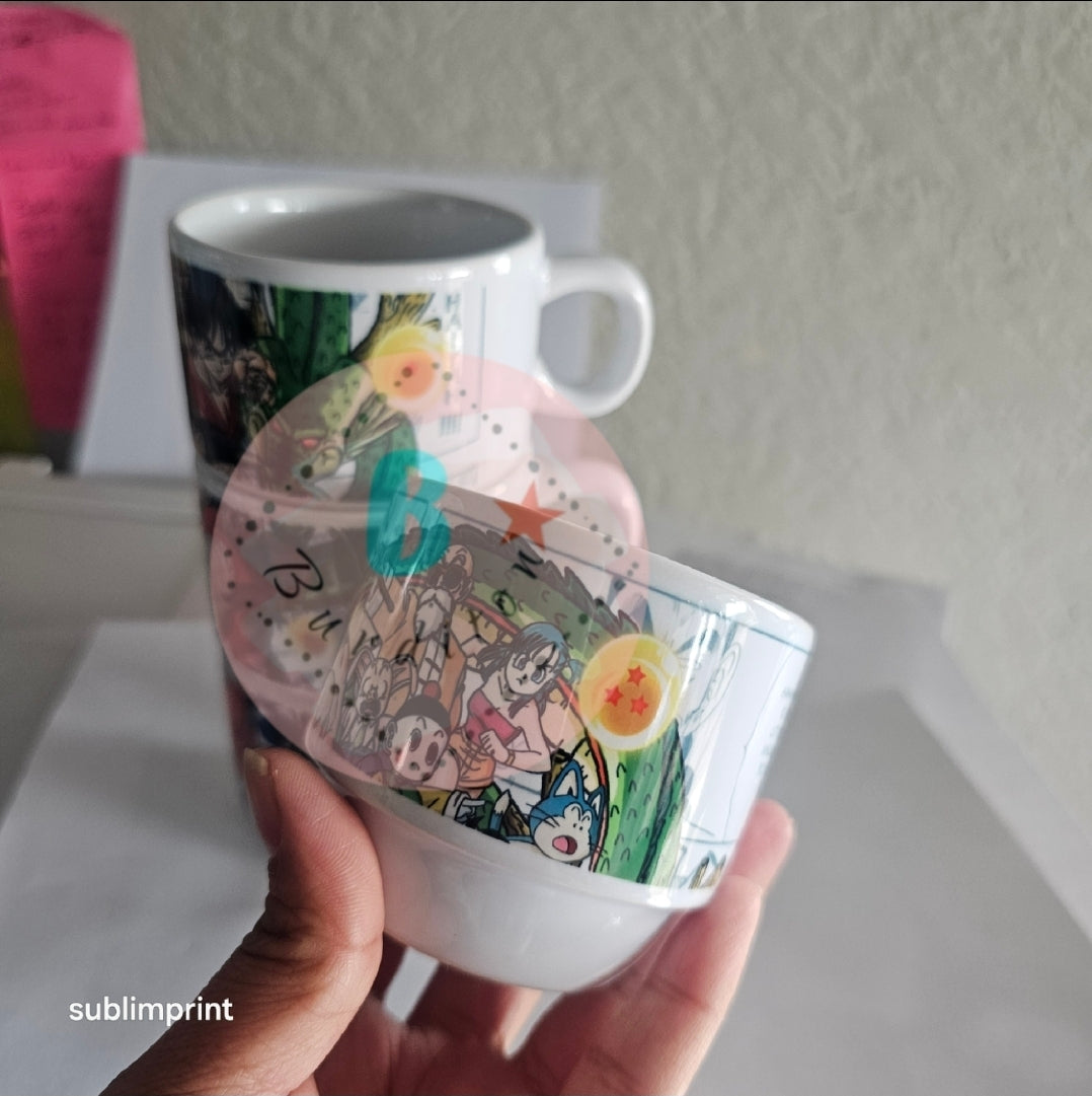 Set de 4 tazas de 6 onzas, dragón ball z 002