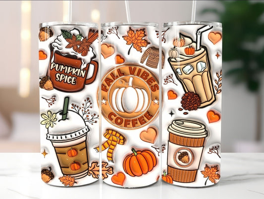 Tumbler otoño 20 onzas diseño helado pumpkin